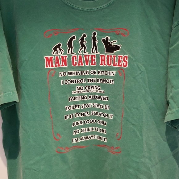 Man Cave Rules Tee - Picture 2 of 4